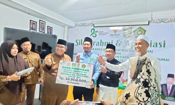 Penghargaan untuk Kafilah MTQ Warnai Silaturahmi BAZNAS dan Pemko Dumai