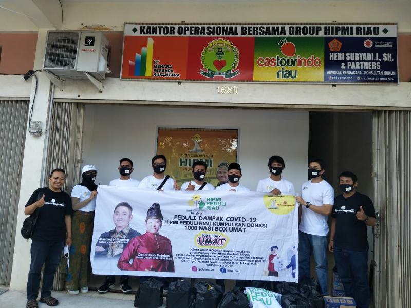 Peduli Dampak Covid-19, HIPMI Peduli Riau Kumpulkan Donasi 1000 Nasi Box Umat