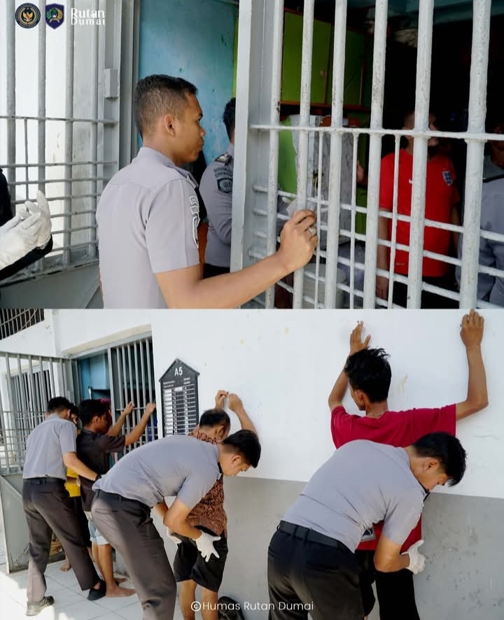 Rutan Dumai Gelar Razia Blok Hunian, Pastikan Lingkungan Tetap Aman dan Tertib