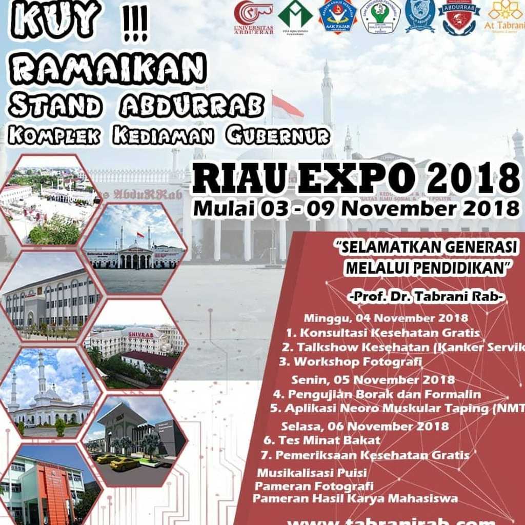 Komitmen Abdurrab dalam Edukasi Kesehatan Masyarakat pada Perhelatan Riau Expo 2018