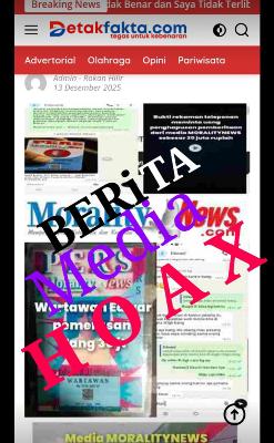 Media Detak Fakta Putar Balik Kan Fakta, Narasi Pasang Iklan Media Di Giring Menjadi Pemerasan