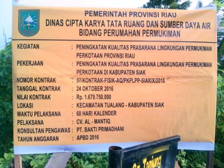Terkait 35 titik semenisasi Kelurahan Perawang, pihak kontraktor angkat bicara