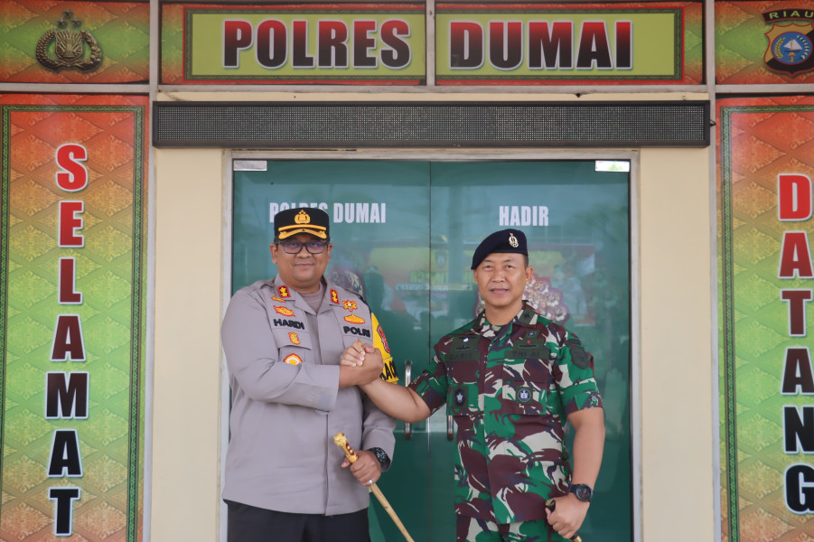 Perkuat Sinergitas ,Kapolres Dumai menerima kunjungan silaturahmi  Danlanal Dumai.
