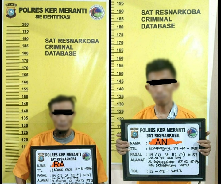Polres Meranti Berhasil Ringkus Dua Pelaku Tindak Narkoba