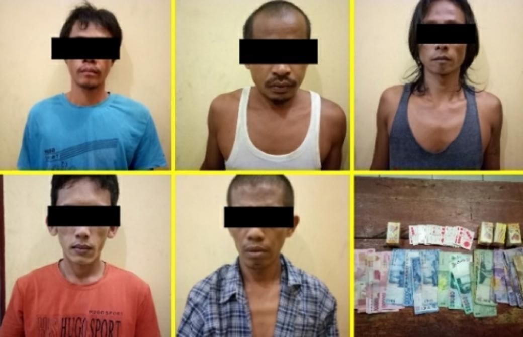Asyik Bermain Judi Qiu-qiu, Polsek Tambusai Utara Ciduk Para Pelaku
