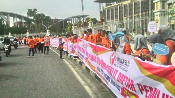 Panwaslu Pekanbaru Gelar Aksi Sosialisasi Pencoklitan