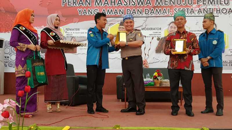 Polri Apresiasi BEM UIR Ciptakan Pemilu Damai dan Anti Hoax