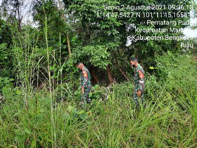 TNI Koramil 04/ Mandau Lakukan Patroli Karhutla di Daerah Pematang Pudu dan Memantau Titik Api