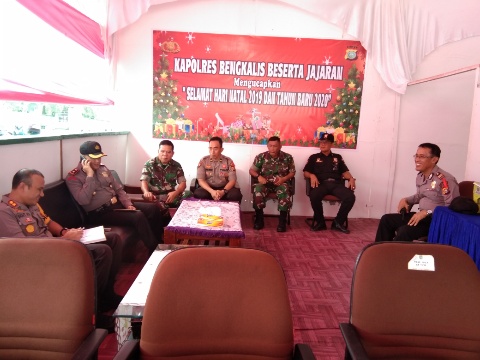 Perayaan Natal Dan Tahun Baru Kapolres Bengkalis tinjau Pos Ops LiLin Muara Takus 2019