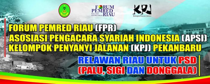 Forum Pemred Riau Bersama APSI & KPJ Terbang ke Palu Bantu Korban Tsunami