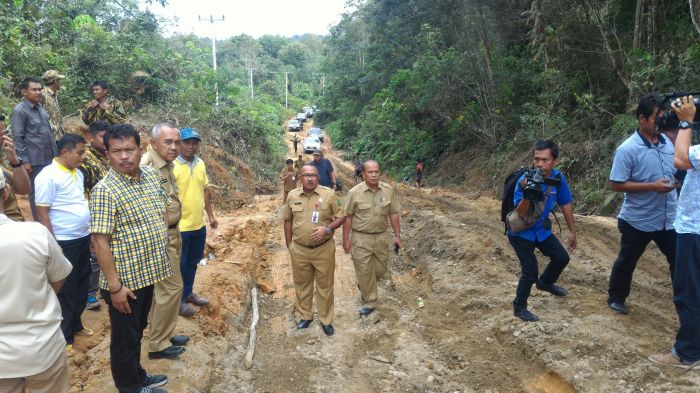 Tinjau Lintas Lipatkain-Lubuk Bigau Gubri Janji Perbaiki Dua Titik Jalan Rusak
