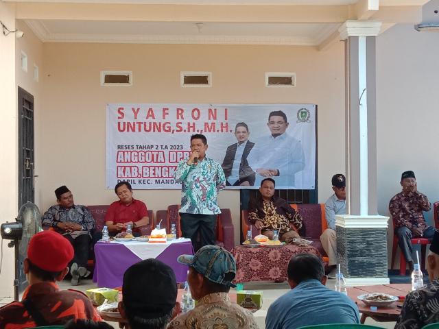 Syafroni Untung SH.MH Aleg DPRD Bengkalis Tampung Aspirasi Masyarakat Tegar