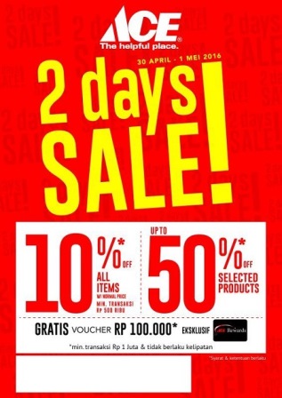 Dua Hari Belanja Penuh dan Murah Bersama ACE Hardware Pekanbaru