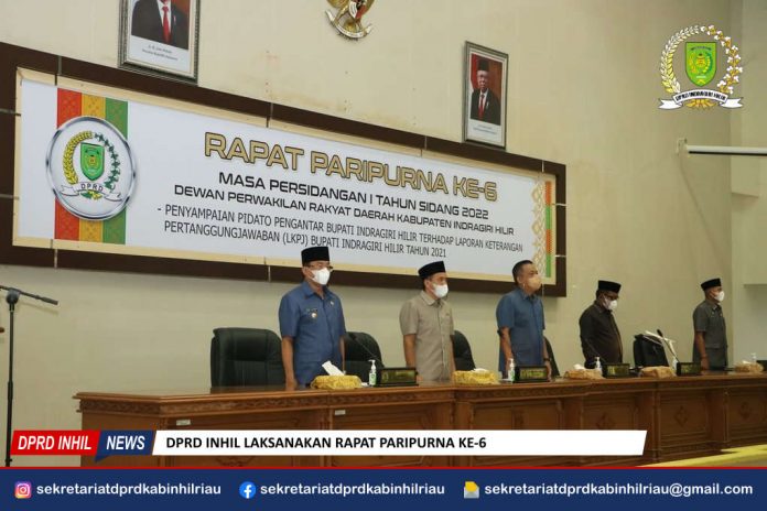 DPRD Inhil Gelar Rapat Paripurna Ke-6 Masa Persidangan I Tahun Sidang 2022