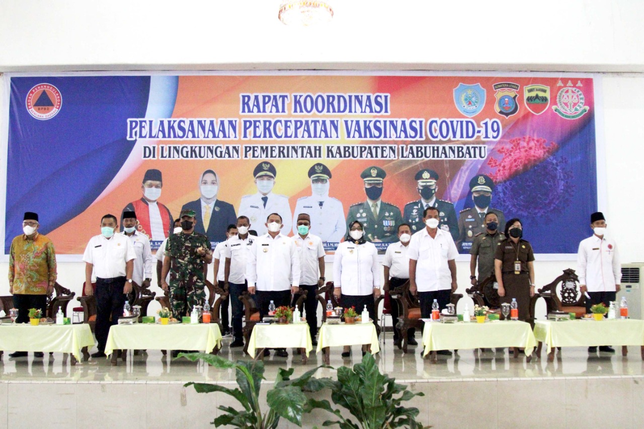 Forkopimda Kabupaten Labuhanbatu Gelar Rapat Koordinasi Pelaksanaan Percepatan Vaksinasi Covid-19