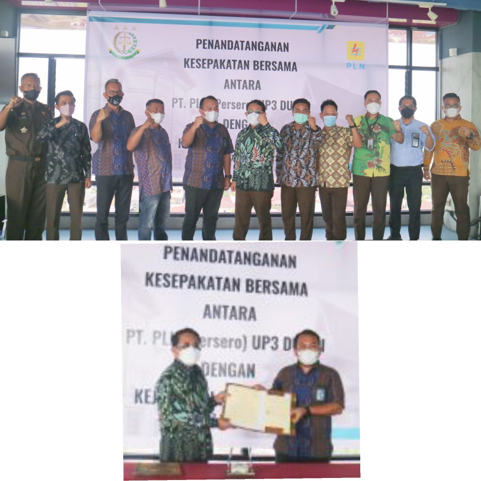 PLN UP3 Dumai Bersama Kejaksaan Negeri Dumai Gelar Penandatanganan MOU Kerja Sama.