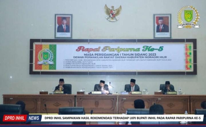 Rapat Paripurna DPRD ke- 5, Penyampaian Rekomendasi LKPJ Bupati Inhil