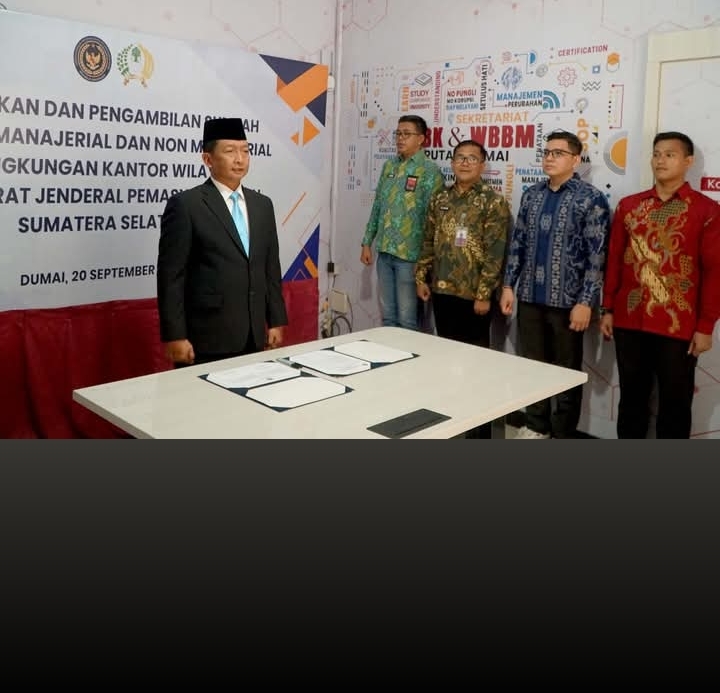 Plt. Kepala Rutan Dumai Dilantik Menjadi Kepala Bapas Kelas I Palembang