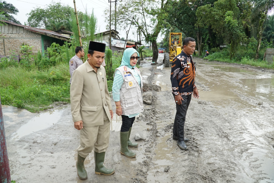 Wabup Labuhanbatu Tinjau Jalan Rusak di Kecamatan Pangkatan