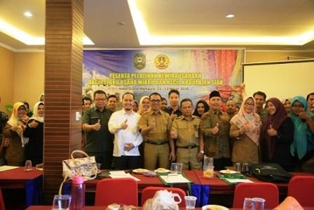 Pemkab Siak Gelar Pelatihan Kewirausahaan Bagi Pelaku Usaha Mikro dan Kecil Berbaisis Ekonomi Digita