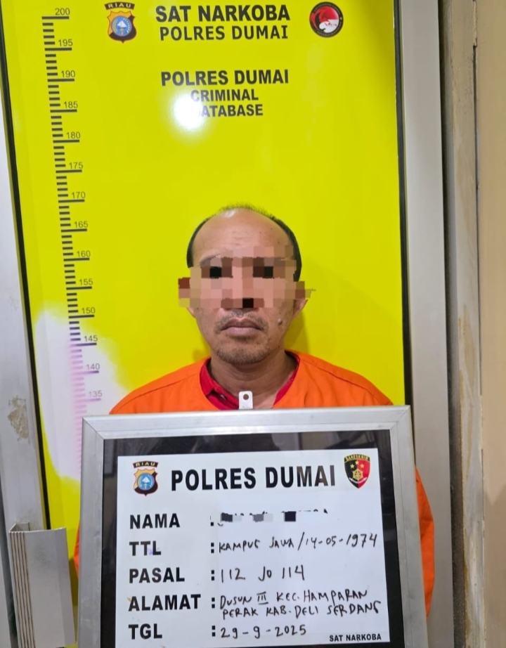 Sat Res Narkoba Polres Dumai Tangkap Pengedar Shabu, Barang Bukti 7 Paket Kristal Bening Disita