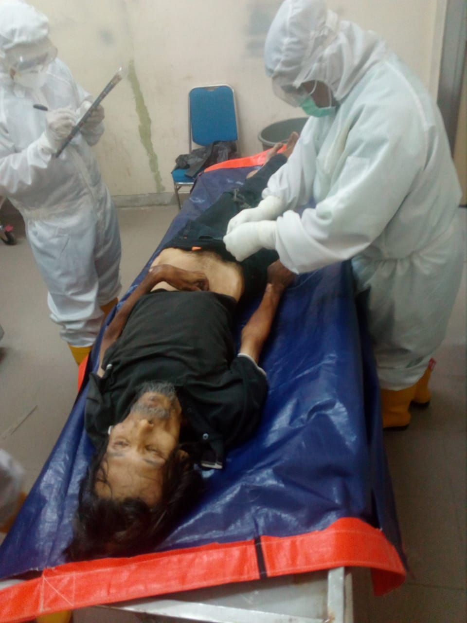 Jasat Pria Tua Ditemukan Terbujur Kaku Tampa Identitas