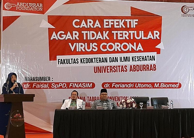 Univ. Abdurrab Gelar Seminar Terkait Wabah Virus Corona dan Penyampaian Sikap