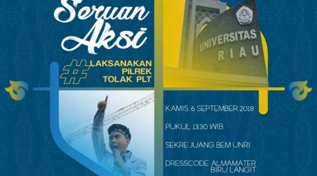 Seruan Aksi Mahasiswa UNRI: Laksanakan Pemilihan Rektor, Tolak PLT